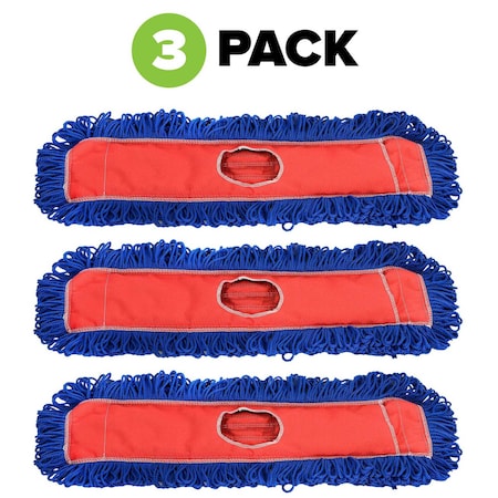 Alpine Industries 24 Microfiber Dust/Dry Mop Replacement Head, PK3 ALP435-24-1-3pk